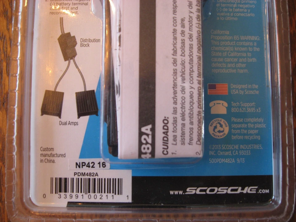 Scosche PDM482 Fused Distribution Block for Dual Amps, 2 Output, Platinum Finish - Image 4 of 4