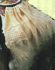 WHITE ON WHITE AFGHAN HOME DECOR CROCHET PATTERN INSTRUCTIONS