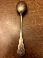 Ercuis 90 Table Spoon 8.5" Soup French Marine Nationale Navy Anchor Silver VTG