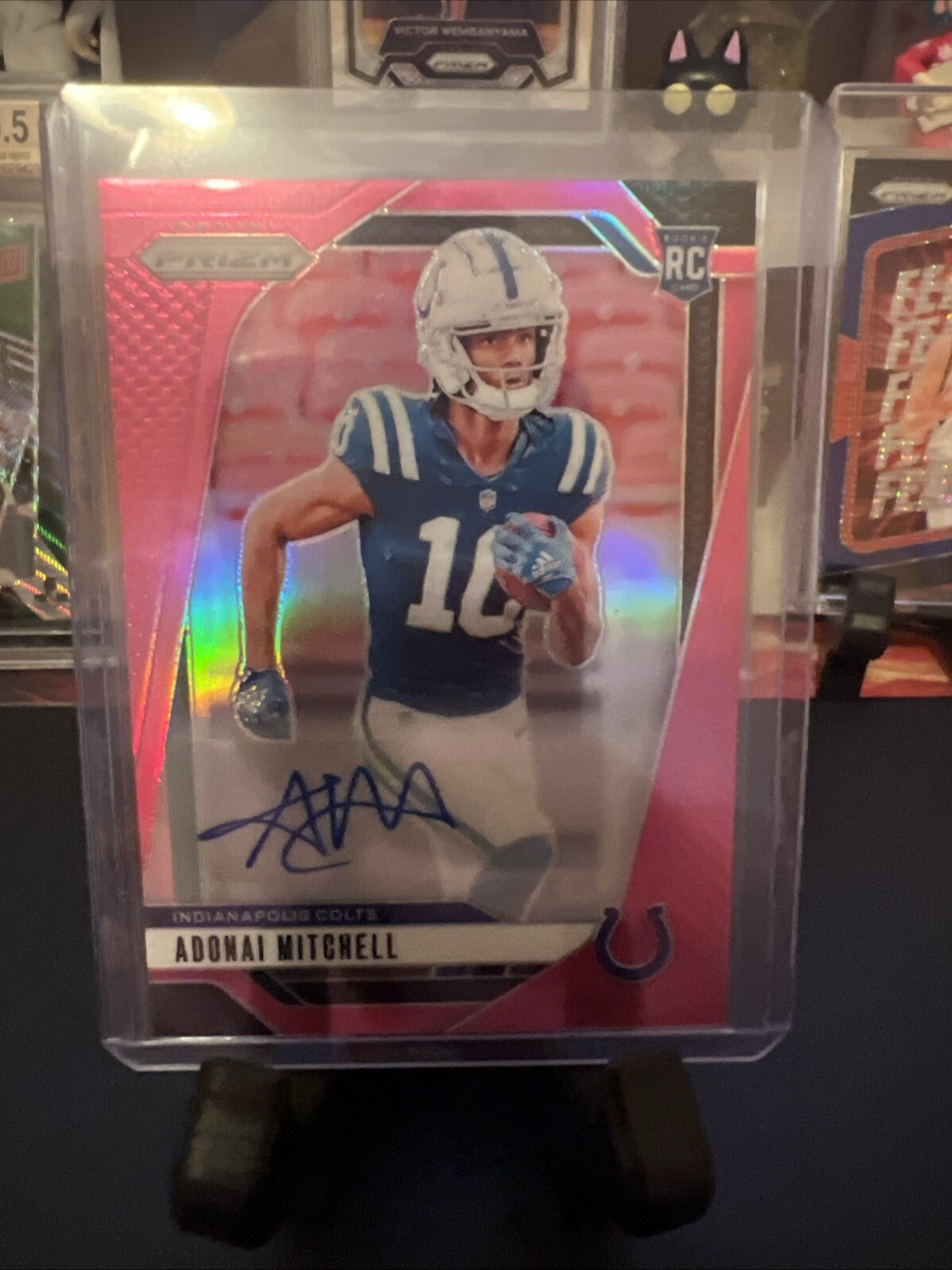 2024-25 Prizm Adonai Mitchell RC Pink Prizm Auto - Colts
