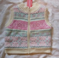 Gymboree PARK CITY LUXE PRINCESS SNOW DROP Reversible Fair Isle Vest NWT 3T