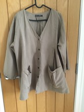 Gudrun Sjoden Artists Style Beige Jacket Size Large