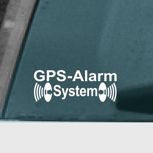 GreenIT GPS Alarm System Sticker Tattoo - Black, For Car Window Exterior (8cm X 3cm) 10 thumbnail image