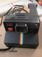 Polaroid OneStep Time-Zero Black Rainbow Stripe Land Camera