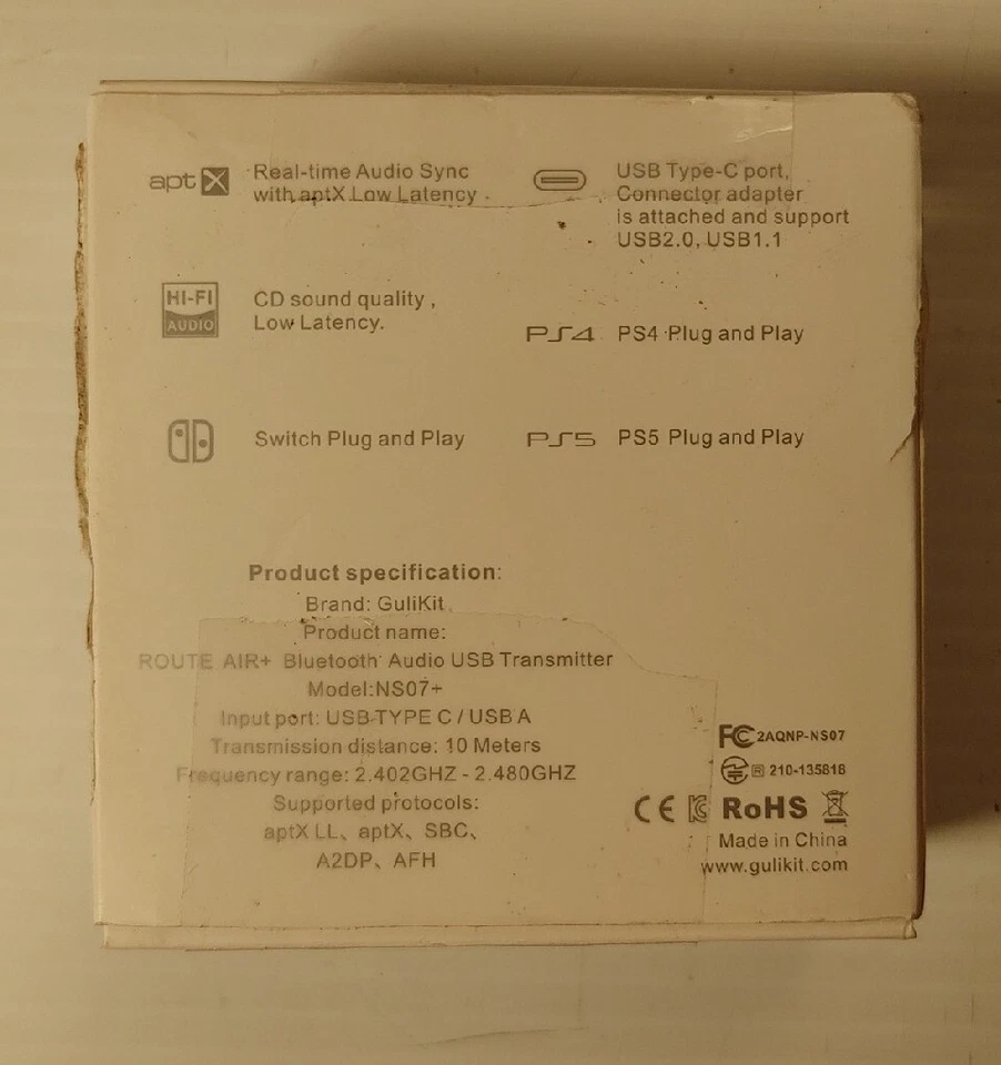 GuliKit Route Air+ Bluetooth Audio USB Transmitter For Nintendo Switch - Image 4 of 4