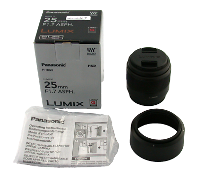 PANASONIC H-H025 Lumix G 1,7/25 25mm F1,7 + hood NOS noch NEU /523 