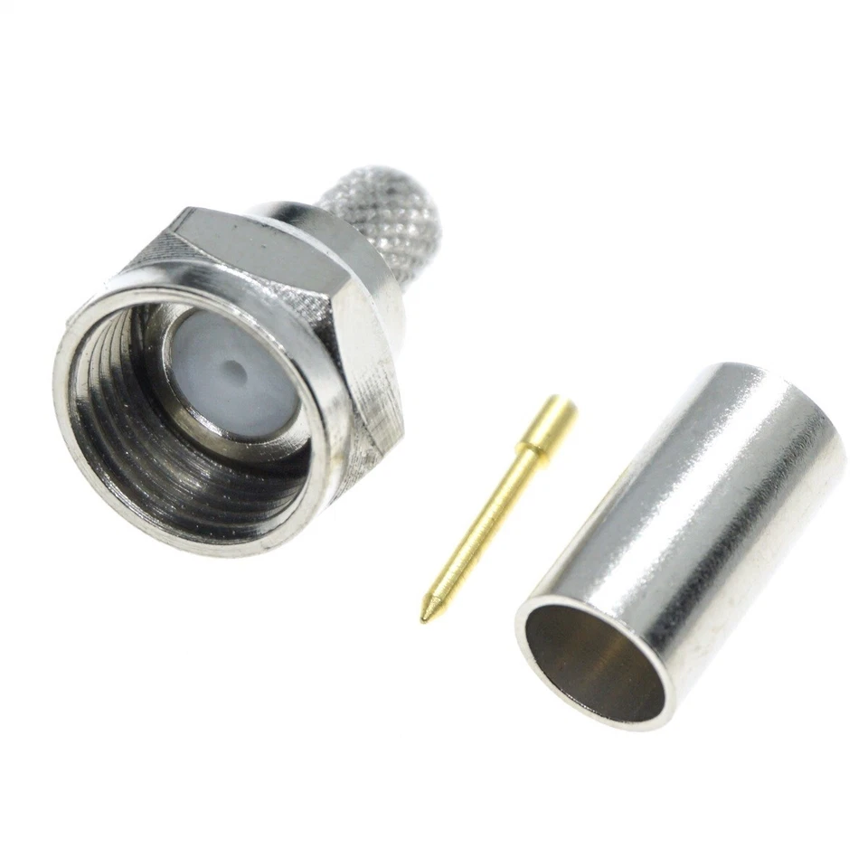 12Pcs F male Crimp RF Connector For LMR195 RG58 RG400 RG142 coaxial Cable 75ohm - Image 3 of 3