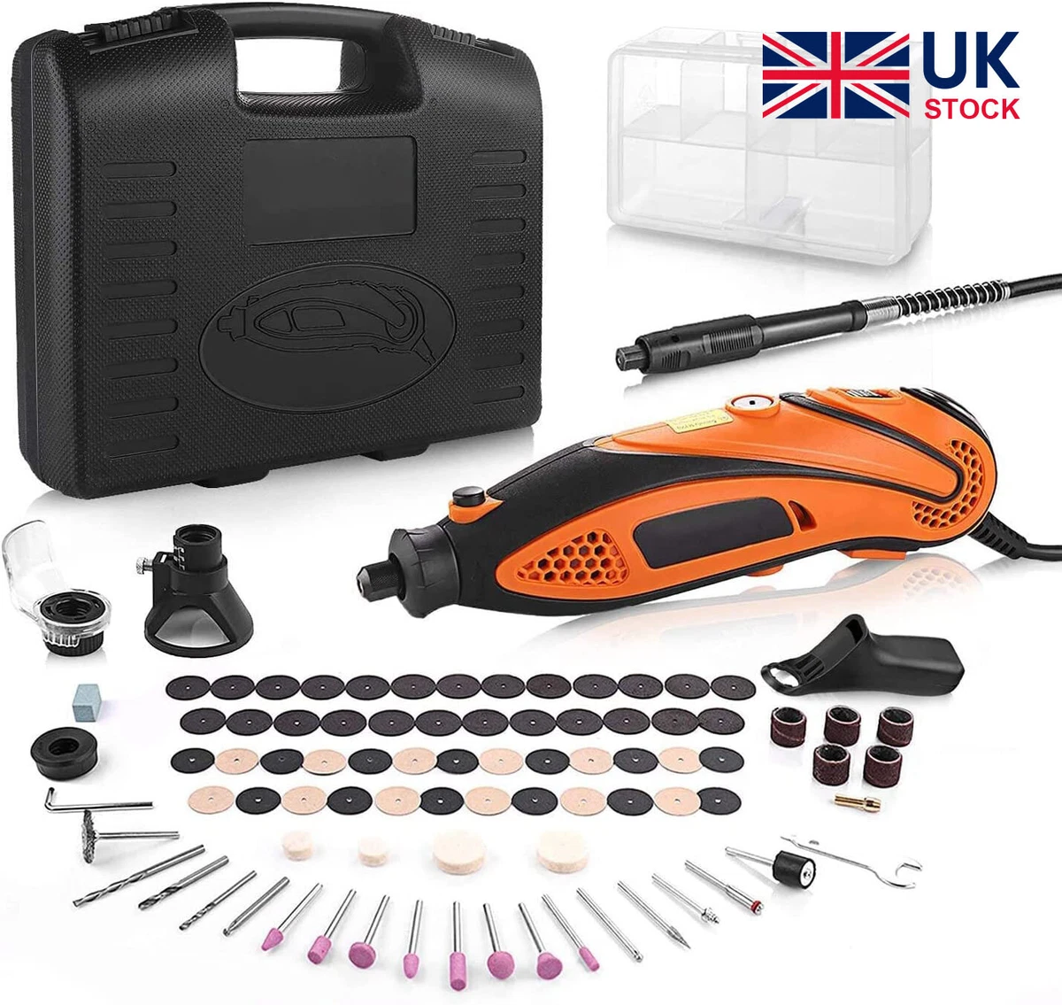 Ultimate Tacklife Rotary Multi Tool Kit with 81 Accessories 4 Attachments 135W