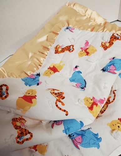 Disney Baby Pooh Tigger Piglet Crib Quilt Winnie The Pooh 36" x 44" Handmade - Picture 2 of 7
