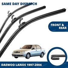 Front/Rear Windscreen 19" 19" 18" Flat Aero Wiper Blades for Daewoo Lanos 97-04