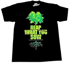 STREETWISE HARVEST T-shirt Reap What You Sow Marijuana Tee Men L-4XL Black NWT