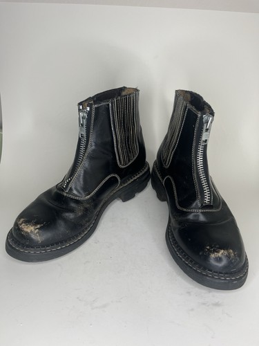 john fluevog Ankle Boots Men Size 9 Black Leather Zip Casual - Picture 13 of 18