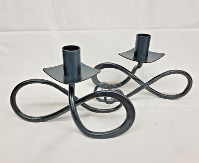 Hand Forged Wrought Iron Candlesticks by Pequea Valley Forge-A