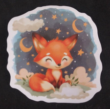Cute Little Fox In Grassy Meadow Baby Animal Dreams Sticker 2.38" x 2.18" E 