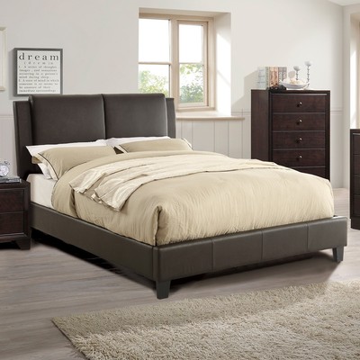 Queen Full Cal Est King Size Bed Bedroom Furniture Brown Plush Headboard Modern Ebay