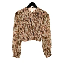 Aritzia Wilfred Blouse Womens Tempest Blouse Smoked Longe Sleeve Size S