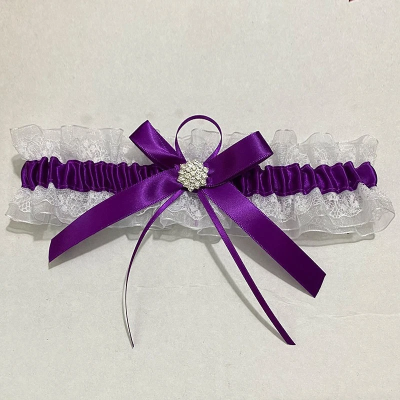 Personalised Wedding Garter - Something Blue Bride Lingerie - Choose 20 Colours - Image 4 of 4