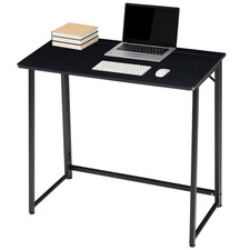 Folding Office Computer Desk 31.5 Inch Metal Frame Easy Assembly Compact Foldabl