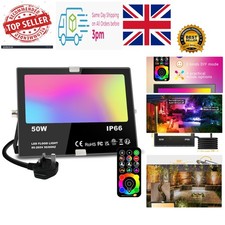 LED Floodlight Outdoor 50W 5000LM, Flood Lights Colour Changing, 120 RGB Colo...