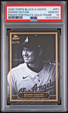 2025 Topps Black & White Shohei Ohtani Prized Portraits Gold #PP1 07/25 PSA 10