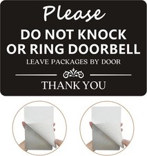 Do Not Ring Doorbell Sign, 2 Pack 9 x 6 Inches Do Not Knock or Ring Doorbell