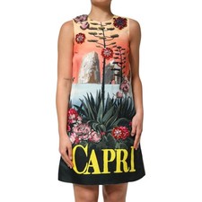 DOLCE & GABBANA Dress Multicolor Crystal Embellished A-line Mini s. IT38/US4/XS