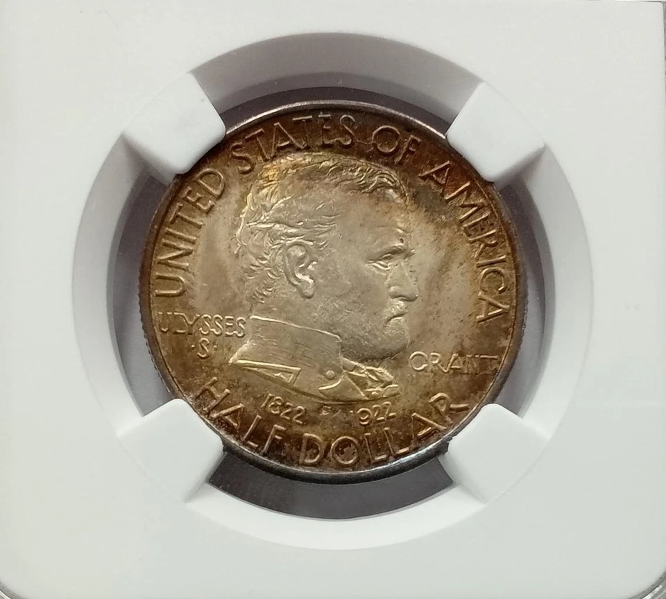 1922 Grant Commemorative Silver Dollar NGC MS 66 - Image 2 of 3