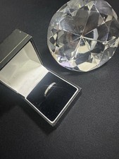 Vintage 9ct White Gold Wedding Band Ring – Size L – 375 Hallmarked