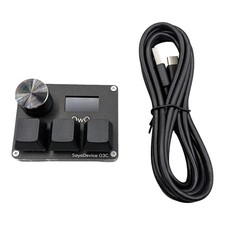 SayoDevice O3C 3-Key Macro Pad Mechanical Keypad 8000Hz IPS Screen Black OSU OwO