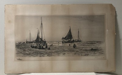 Hendrik Dirk Kruseman van Elten. Antique Etching published in 1890 by Max Jacoby
