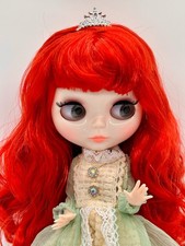 Blythe Factory Jointed Doll Hair Color Candy Apple with Dress Accessories