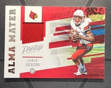 LAMAR JACKSON 2019 PANINI PRESTIGE ALMA MATER - PATCH PLAYER WORN!! LOUISVILLE