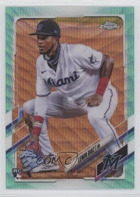 2021 Topps Chrome Aqua Wave Refractor 191/199 Lewin Diaz #83 Rookie RC k6j