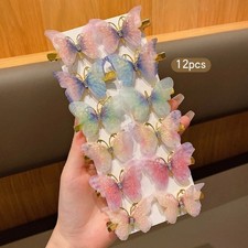 Hair Clips - 12 Pcs Sweet Butterfly Hair Accessories - Perfect for Girls