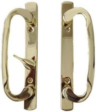 Sliding Glass Patio Door Handle Set, Mortise Type, B-Position, Non-Keyed, Brass