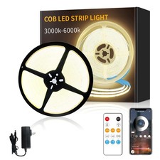 COB LED Strip Lights 50ft,3000K DC 24V Dimmable Warm White Flexible LED Rope ...
