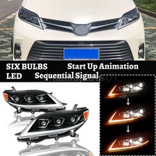 Led Drl Sequential Signal Headlight Assemblies Fit For Toyota Sienna 2011-2020