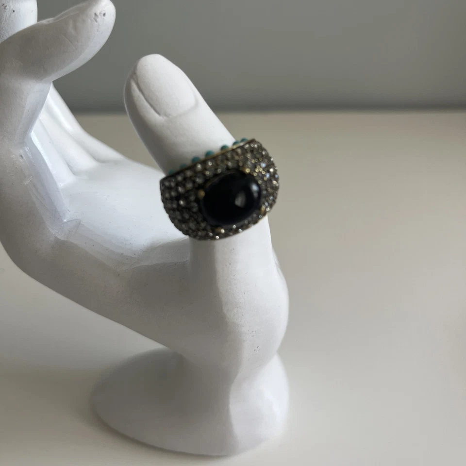 Lote de 3 anillos de cúpula de piedras preciosas de cristal HEIDI DAUS nuevos en caja talla 8 Foto 3 de 4