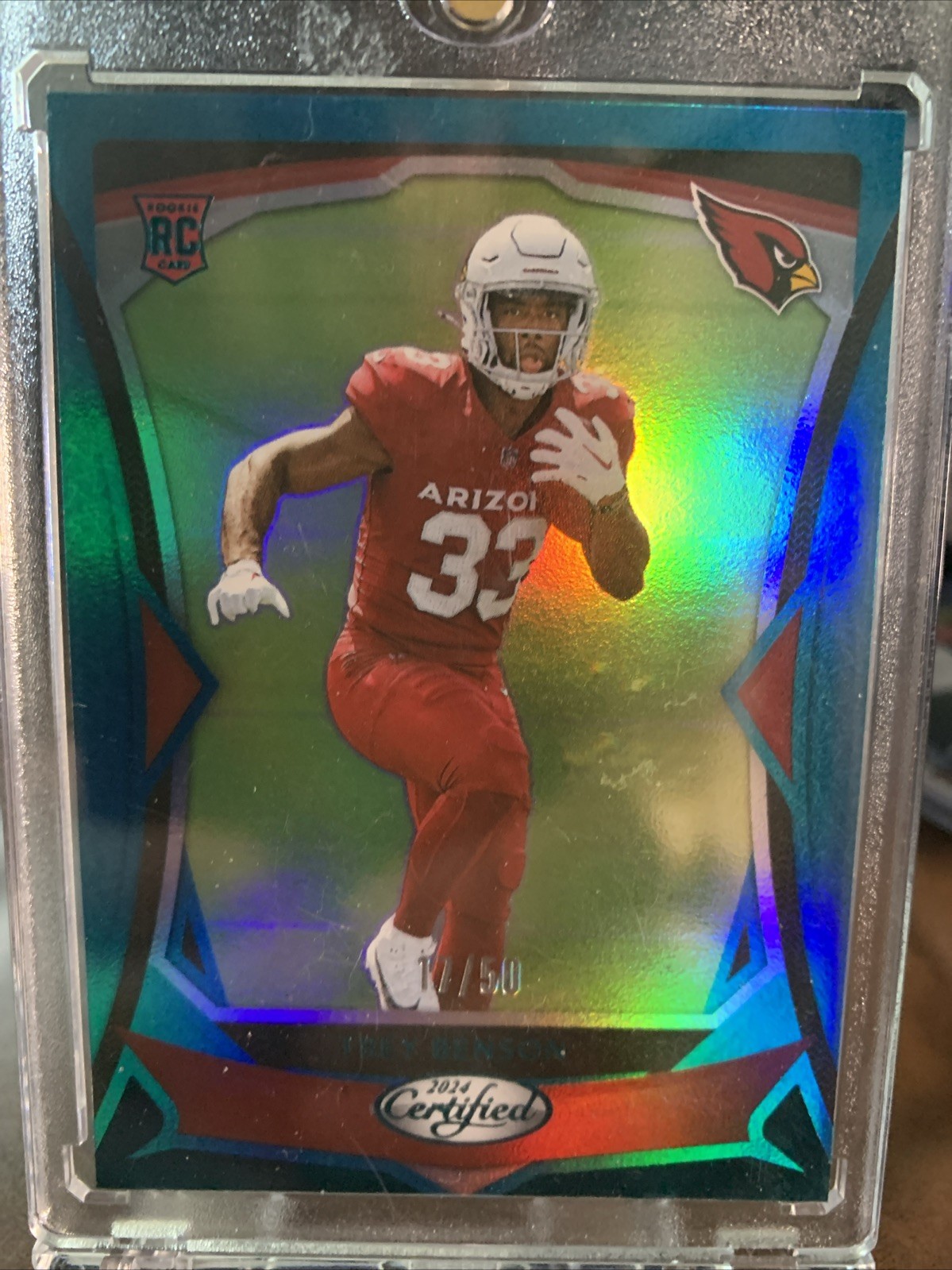 2024 Panini Certified - Rookies Trey Benson #151 Teal Mirror /50 (RC)