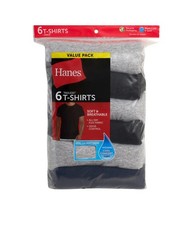 Hanes Men's Value Pack Assorted Crew T-Shirt Undershirts 6 Pack Size Smal 34-36