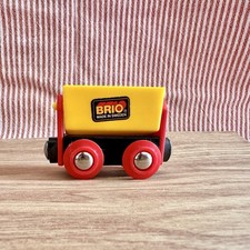33613 BRIO Wooden Train Tipping Wagon Yellow Black 1990s Vintage
