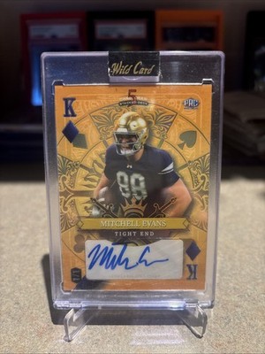 Mitchell Evans 1/1 Gold Auto Wild Card 5 Card Draw Notre Dame