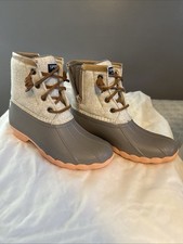 Sperry Saltwater Kids Girls Boots Sz 1M