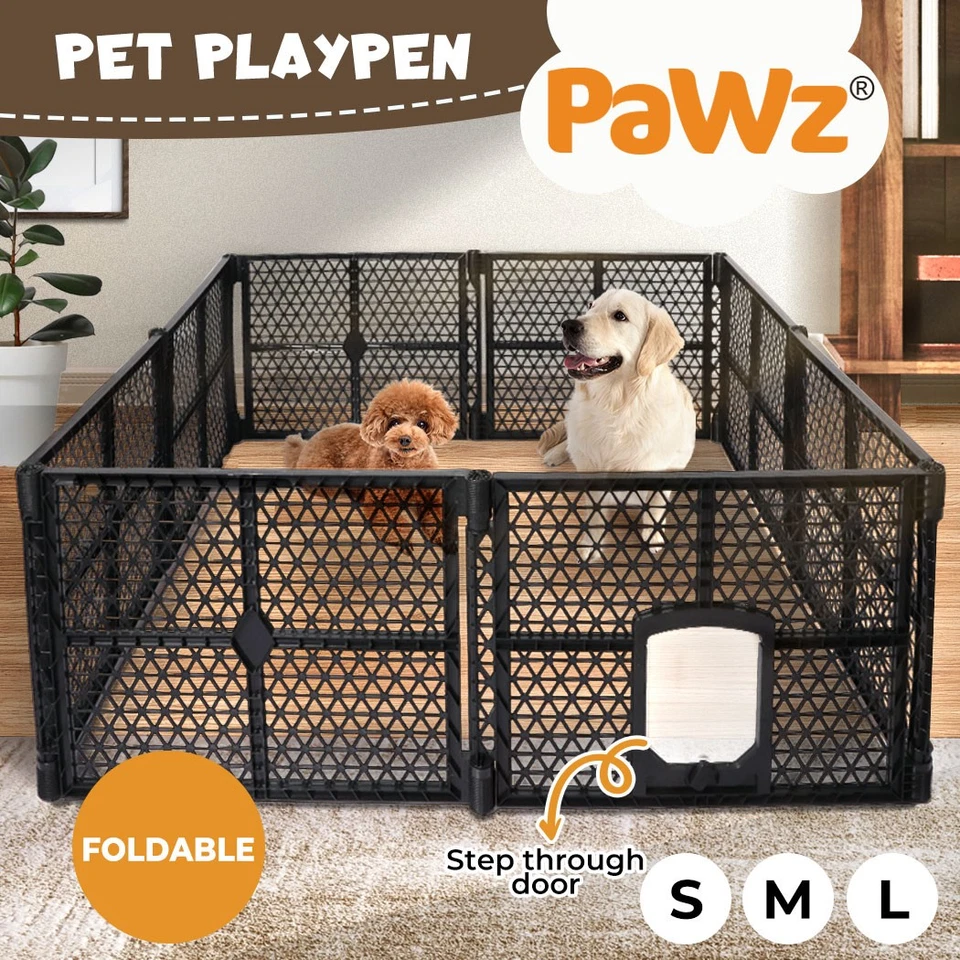 Pawz Pet Playpen Folding Dog Plastic Puppy Exercise Enclosure Fence Indoor Large
