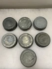 Vintage Lot Of 7 Mason Zinc Lid With Milk Glass Genuine Cap Canning 6 Ball 1 Not