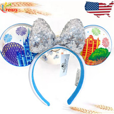 Disney Parks WDW Park Icons Castle Fireworks Minnie Mouse Ears Headband New