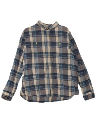 Fat Face Herren Flanellhemd XL blau kariert Baumwolle DI17