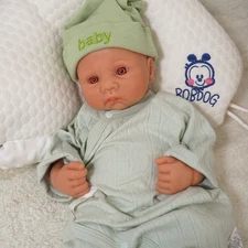 Reborn Baby Dolls Silicone Full Body 16.14" Realistic Newborn Baby Wheaten Color