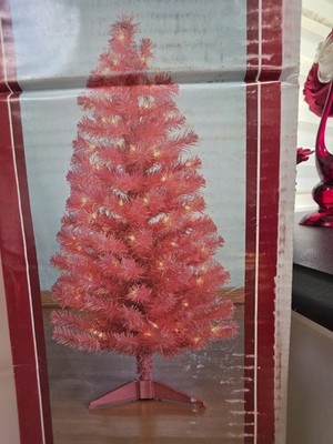 St. Nicholas 4ft Pre Lit Bright Pink Fir Christmas Tree