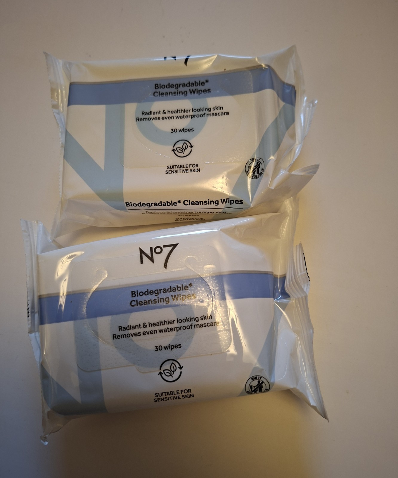 Boots No7 Biodegradable Cleansing Wipes Makeup Remover 2 x 30 Pack
